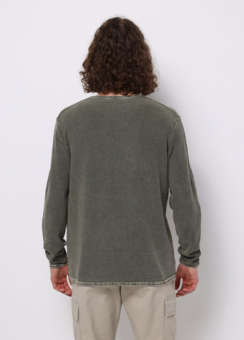 Оливковый (хаки) демисезонный кэжуал лонгслив Colin's однотонный