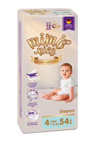 Подгузник (Миминайс) 7-16 кг 54 шт (3 упаковки) Mimi Nice royal comfort 4 maxi (253639840)