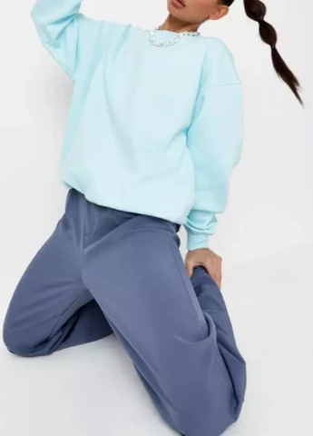 Блакитний світшот Missguided однотонний (219719452)