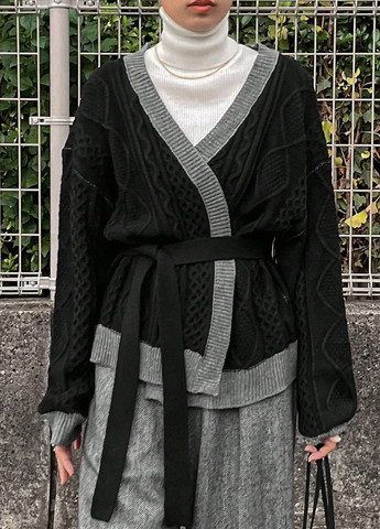 Черный демисезонный кардиган SHEIN