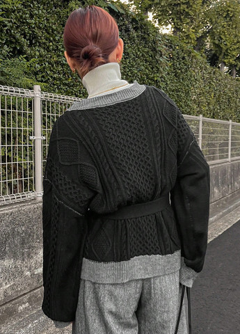 Черный демисезонный кардиган SHEIN