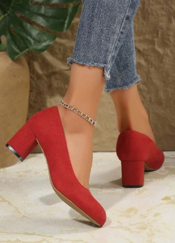 SHEIN Туфлі туфлі-човники червоний з штучна замша, китай — демісезон (344466337)