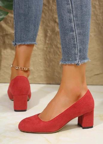SHEIN Туфлі туфлі-човники червоний з штучна замша, китай — демісезон (344466337)
