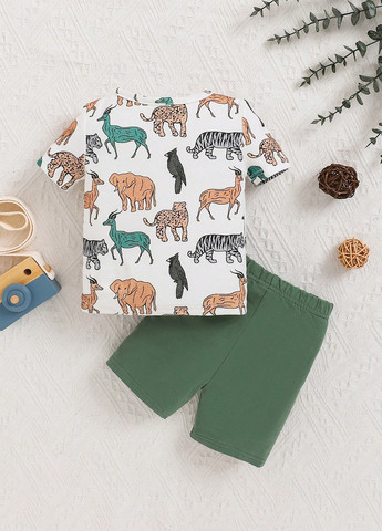 Комбінована всесезон піжама (футболка, шорти) футболка + шорти SHEIN