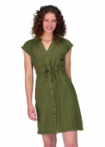 Оливковое кэжуал платье рубашка Regatta однотонное