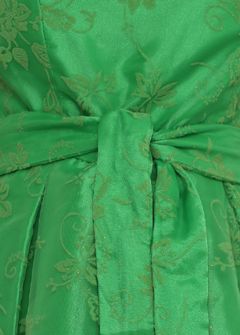 Зелена кежуал сукня з пишною спідницею Sassofono з квітковим принтом
