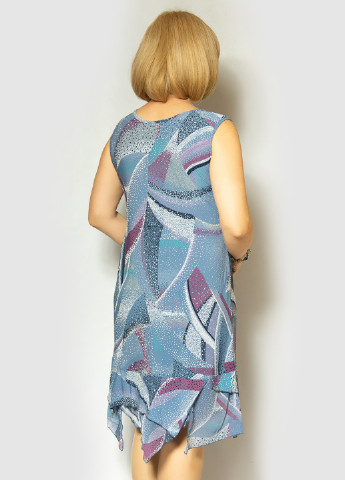 Голубое кэжуал платье а-силуэт LibeAmore с абстрактным узором