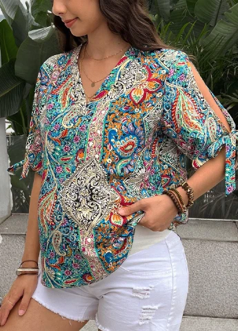 Комбинированная блуза для беременных SHEIN