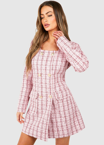 Комбінована кежуал сукня сукня-жакет Boohoo в клітинку