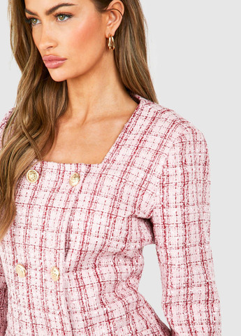 Комбінована кежуал сукня сукня-жакет Boohoo в клітинку