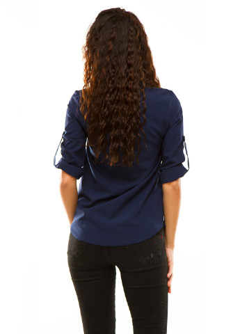 Темно-синяя демисезонная блуза Lady Style