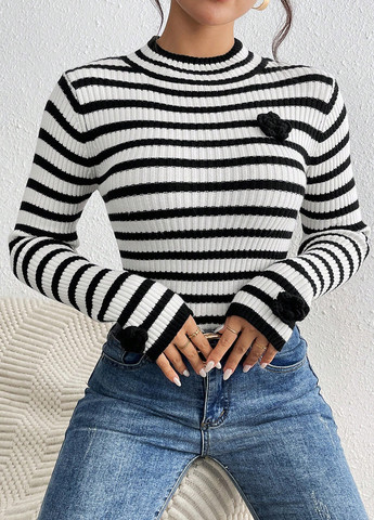 Черно-белый демисезонный джемпер джемпер SHEIN