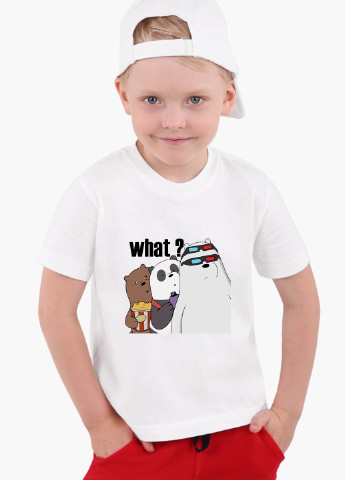Белая демисезонная футболка детская вся правда о медведях (we bare bears) белый (9224-2902) 164 см MobiPrint