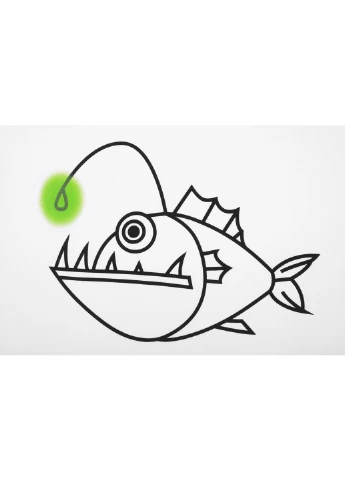 Белая футболка "angler fish (глубоководный удильщик)" white Klost