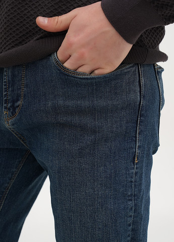 Синие демисезонные прямые джинсы Giorgio Armani