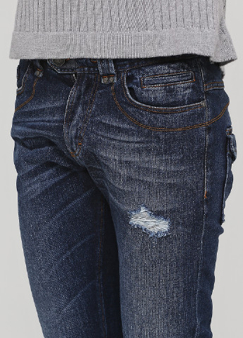 Синие демисезонные зауженные джинсы Galliano