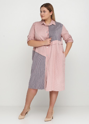 Светло-розовое кэжуал платье New Collection в горошек