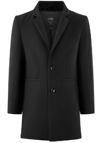 Черное демисезонное Пальто без капюшона Oodji