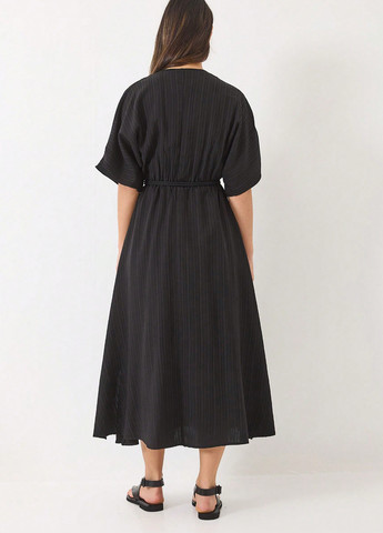 Чорна святковий, кежуал сукня на запах, а-силует SHEIN однотонна