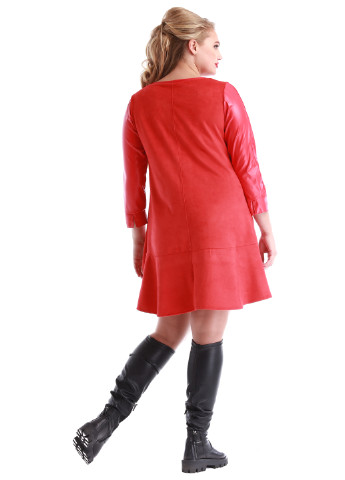 Красное кэжуал платье а-силуэт Alpama однотонное