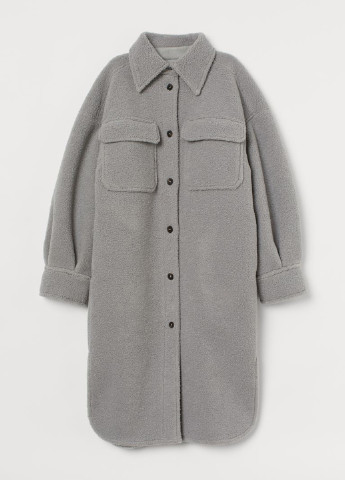 Сіре демісезонне Пальто пальто-сорочка H&M