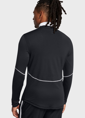 Черный демисезонный спортивный лонгслив Under Armour с логотипом