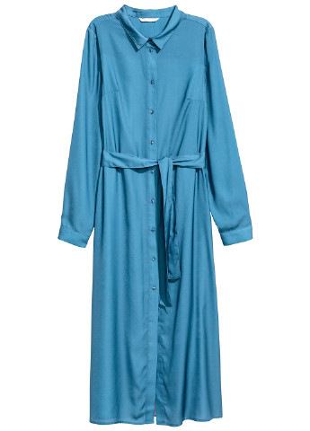 Синя кежуал плаття, сукня кльош H&M однотонна