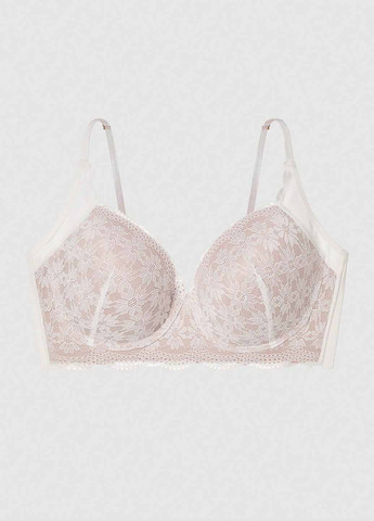 Білий корбей бюстгальтер SHEIN з кісточками поліамід