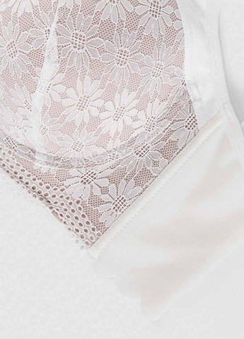 Білий корбей бюстгальтер SHEIN з кісточками поліамід