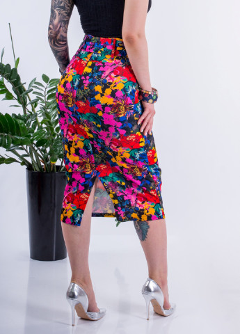 Разноцветная кэжуал цветочной расцветки юбка Lost Ink карандаш
