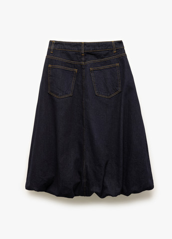 Темно-синяя джинсовая однотонная юбка KOTON баллон