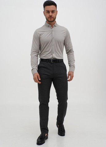 Светло-серая классическая рубашка однотонная Trend Collection