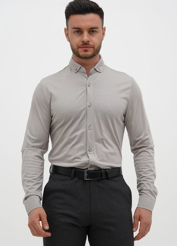Светло-серая классическая рубашка однотонная Trend Collection