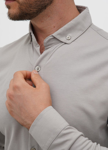 Светло-серая классическая рубашка однотонная Trend Collection