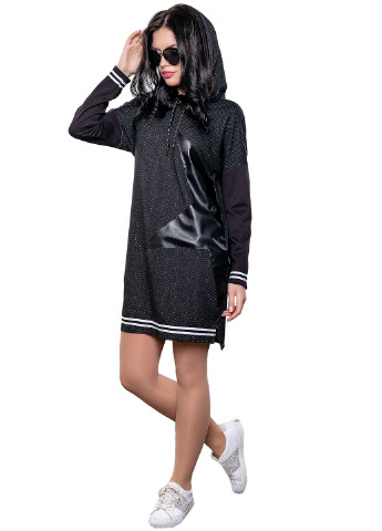 Чорна спортивна сукня коротка ST-Seventeen в смужку