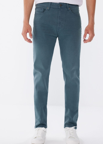 Темно-бирюзовые демисезонные слим джинсы Springfield