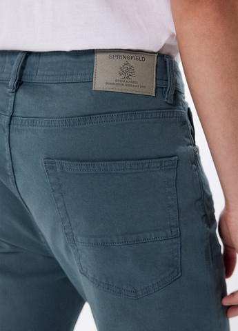 Темно-бирюзовые демисезонные слим джинсы Springfield