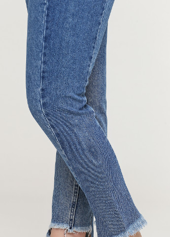 Джинси Monki завужені однотонні сині джинсові бавовна