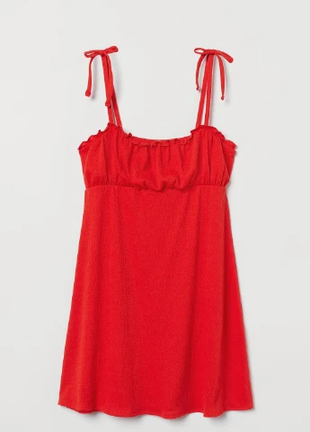 Красное кэжуал платье H&M однотонное