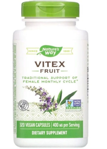 Vitex Fruit 400 mg 320 Veg Caps NWY-11923 Nature's Way (256380003)