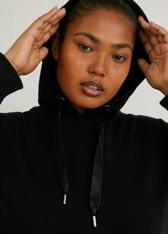 Чорна кежуал, спортивна сукня сукня-худі C&A однотонна