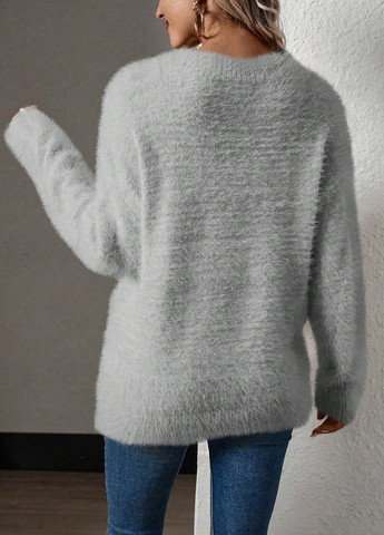 Серый демисезонный пуловер пуловер SHEIN