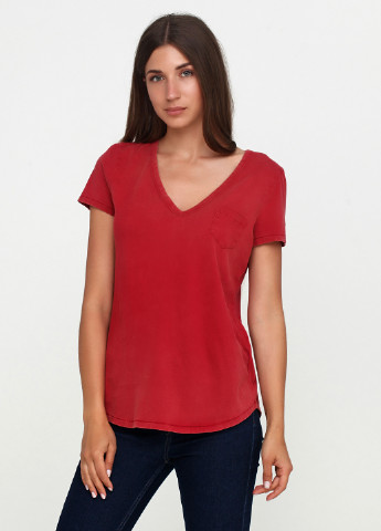 Светло-бордовая летняя футболка Gap