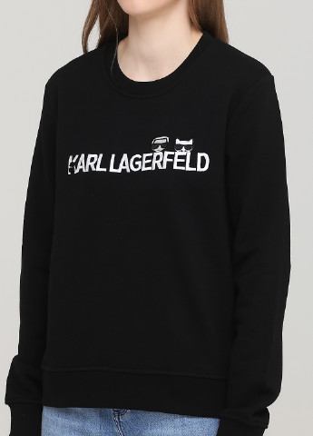 Lagerfeld свитшот надпись черный кэжуал хлопок