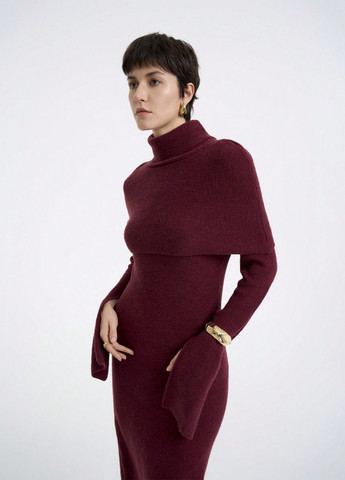 Бордова кежуал сукня сукня светр SHEIN однотонна