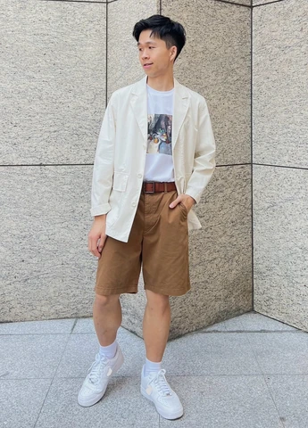 Молочна демісезонна куртка куртка-піджак Uniqlo