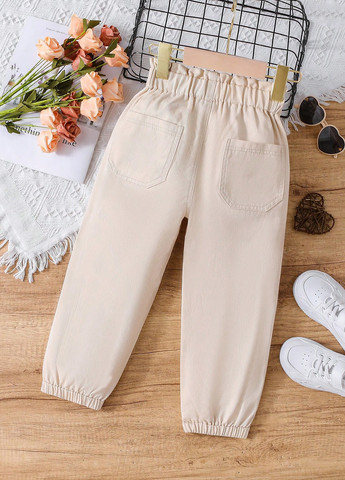 Бежевые демисезонные джоггеры, зауженные джинсы SHEIN