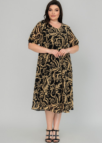 Черное кэжуал платье а-силуэт A'll Posa