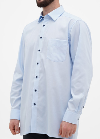 Голубой кэжуал, классическая рубашка однотонная Olymp