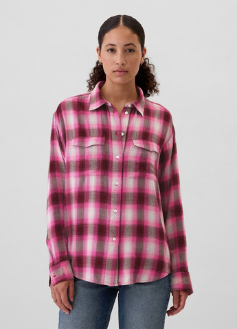 Розовая кэжуал рубашка в клетку Gap